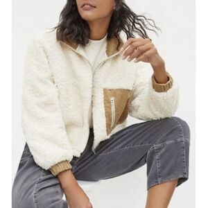 Blanknyc Teddy Sherpa Cropped Jacket Size S